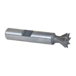 Keo - 1/2" Diam x 7/32" Width of Cut, 60° Included Angle, Cobalt Dovetail Cutter - 3/8" Shank Diam, 2-1/8" Overall Length, Weldon Flat, Uncoated - Americas Industrial Supply