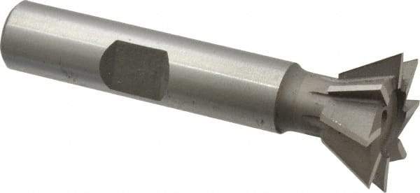 Keo - 3/4" Diam x 5/16" Width of Cut, 60° Included Angle, Cobalt Dovetail Cutter - 3/8" Shank Diam, 2-1/8" Overall Length, Weldon Flat, Uncoated - Americas Industrial Supply