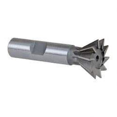 Keo - 1" Diam x 7/16" Width of Cut, 60° Included Angle, Cobalt Dovetail Cutter - 1/2" Shank Diam, 2-1/2" Overall Length, Weldon Flat, Uncoated - Americas Industrial Supply