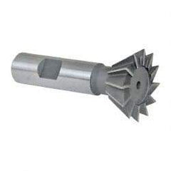 Keo - 1-3/8" Diam x 9/16" Width of Cut, 60° Included Angle, Cobalt Dovetail Cutter - 5/8" Shank Diam, 2-7/8" Overall Length, Weldon Flat, Uncoated - Americas Industrial Supply