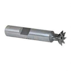 Keo - 1/2" Diam x 1/8" Width of Cut, 45° Included Angle, Cobalt Dovetail Cutter - 3/8" Shank Diam, 2" Shank Length, 2-1/8" Overall Length, Weldon Flat, Uncoated - Americas Industrial Supply