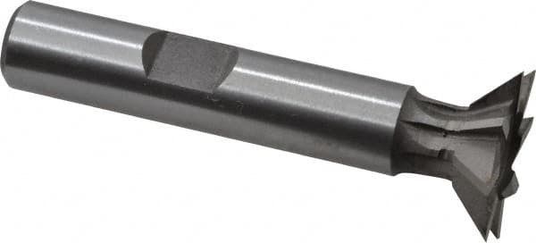 Keo - 3/4" Diam x 3/16" Width of Cut, 45° Included Angle, Cobalt Dovetail Cutter - 3/8" Shank Diam, 1-15/16" Shank Length, 2-1/8" Overall Length, Weldon Flat, Uncoated - Americas Industrial Supply