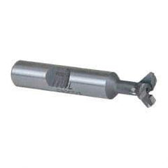 Keo - 1/2" Diam x 5/32" Width of Cut, 45° Included Angle, Carbide-Tipped Dovetail Cutter - 3/8" Shank Diam, 2-1/8" Overall Length, 0.02" Corner Radius, Weldon Flat, Uncoated - Americas Industrial Supply