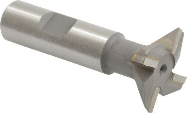 Keo - 1-1/4" Diam x 5/16" Width of Cut, 45° Included Angle, Carbide-Tipped Dovetail Cutter - 5/8" Shank Diam, 2-3/4" Overall Length, 0.02" Corner Radius, Weldon Flat, Uncoated - Americas Industrial Supply