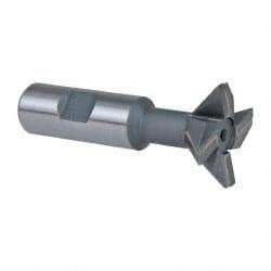 Keo - 1-1/2" Diam x 1/2" Width of Cut, 45° Included Angle, Carbide-Tipped Dovetail Cutter - 3/4" Shank Diam, 3-1/4" Overall Length, 0.02" Corner Radius, Weldon Flat, Uncoated - Americas Industrial Supply