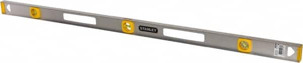 Stanley - 48" Long 3 Vial I-Beam Level - Aluminum, Silver, 1 45°, 1 Level & 1 Plumb Vials - Americas Industrial Supply