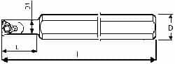 Carmex - Internal Thread, Left Hand Cut, 12mm Shank Width x 12mm Shank Height Indexable Threading Toolholder - 100mm OAL, 06IL Insert Compatibility, SI Toolholder - Americas Industrial Supply