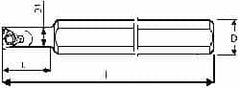 Carmex - Internal Thread, Left Hand Cut, 12mm Shank Width x 12mm Shank Height Indexable Threading Toolholder - 100mm OAL, 06IL Insert Compatibility, SI Toolholder - Americas Industrial Supply