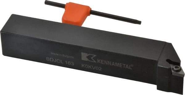 Kennametal - SDJC, Left Hand Cut, 3° Lead Angle, 1" Shank Height x 1" Shank Width, Neutral Rake Indexable Turning Toolholder - 6" OAL, DC..32.5. Insert Compatibility, Series Screw-On - Americas Industrial Supply