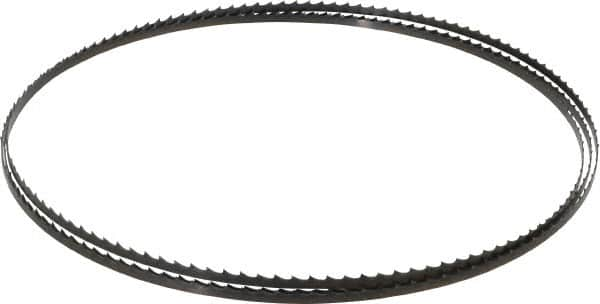 Starrett - 4 TPI, 7' 8" Long x 1/4" Wide x 0.025" Thick, Welded Band Saw Blade - Carbon Steel, Toothed Edge, Raker Tooth Set, Flexible Back, Contour Cutting - Americas Industrial Supply