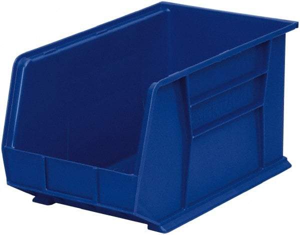 Akro-Mils - 60 Lb. Load Capacity, 18" Deep, Blue Polymer Hopper Stacking Bin - 10" High x 11" Wide x 18" Long - Americas Industrial Supply