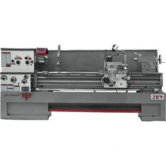 Jet - 18" Swing, 80" Between Centers, 230/460 Volt, Triple Phase Engine Lathe - 7MT Taper, 7-1/2 hp, 25 to 1,800 RPM, 3-1/8" Bore Diam, 40" Deep x 48-7/8" High x 136 -1/8" Long - Americas Industrial Supply