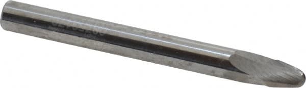 Accupro - 15° Taper Angle per Side, 3/16" Small End Diam, 5/16" LOC, Solid Carbide 2 Flute Tapered Ball End Mill - 2-1/2" OAL, 5/16" Shank Diam, Spiral Flute - Americas Industrial Supply