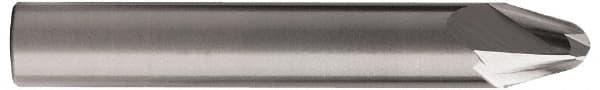 Accupro - 15° Taper Angle per Side, 1/4" Small End Diam, 0.341" LOC, Solid Carbide 2 Flute Tapered Ball End Mill - 2-1/2" OAL, 3/8" Shank Diam, Spiral Flute - Americas Industrial Supply