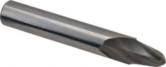 Accupro - 10° Taper Angle per Side, 1/4" Small End Diam, 0.468" LOC, Solid Carbide 2 Flute Tapered Ball End Mill - 2-1/2" OAL, 3/8" Shank Diam, Spiral Flute - Americas Industrial Supply