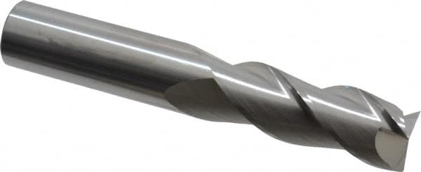 SGS - 1", 2-5/8" LOC, 1" Shank Diam, 6" OAL, 3 Flute, Solid Carbide Square End Mill - Single End, Uncoated, Spiral Flute, 38° Helix, Right Hand Cut, Right Hand Flute, Series 43 - Americas Industrial Supply