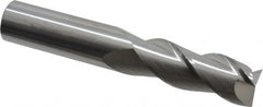 SGS - 1", 2-5/8" LOC, 1" Shank Diam, 6" OAL, 3 Flute, Solid Carbide Square End Mill - Single End, Uncoated, Spiral Flute, 38° Helix, Right Hand Cut, Right Hand Flute, Series 43 - Americas Industrial Supply
