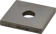 Mitutoyo - 0.131" Square Steel Gage Block - Accuracy Grade 0, Includes Certificate of Inspection - Americas Industrial Supply
