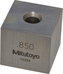 Mitutoyo - 0.85" Square Steel Gage Block - Accuracy Grade 0, Includes Certificate of Inspection - Americas Industrial Supply
