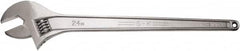 SK - 2-1/2" Jaw Capacity, 24" Standard Adjustable Wrench - Stainless Steel, Chrome Finish, 24" OAL - Americas Industrial Supply