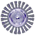 6" Diameter - 5/8-11" Arbor Hole - Stringer Bead Twist Steel Wire Straight Wheel - Americas Industrial Supply