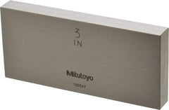 Mitutoyo - 3" Rectangular Steel Gage Block - Accuracy Grade 0, Includes Certificate of Inspection - Americas Industrial Supply
