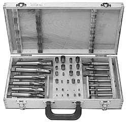 Value Collection - 39 Piece, 3 Flutes, Morse Taper Shank, Interchangeable Pilot Counterbore Set - Americas Industrial Supply