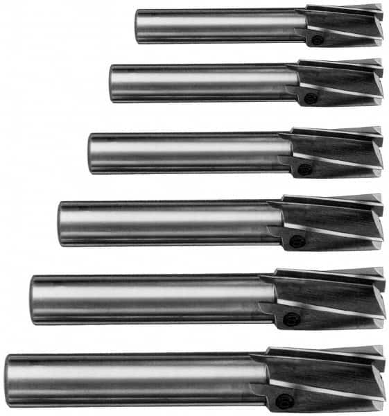 Value Collection - 6 Piece, 3 Flutes, Straight Shank, Interchangeable Pilot Counterbore Set - Americas Industrial Supply