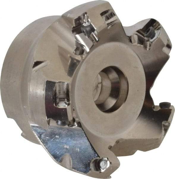 Seco - 1.97" Cut Diam, 3/4" Arbor Hole, 0.18" Max Depth of Cut, 45° Indexable Chamfer & Angle Face Mill - 5 Inserts, SE.. 09T3 Insert, Right Hand Cut, 5 Flutes, Through Coolant, Series R220.53 - Americas Industrial Supply