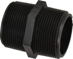 Green Leaf - 1-1/2" Polypropylene Plastic Pipe Hex Nipple - MIPT x MIPT End Connections - Americas Industrial Supply