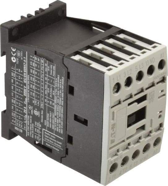 Eaton Cutler-Hammer - 3 Pole, 24 Coil VAC, 20 Amp, Nonreversible Open Enclosure IEC Contactor - 1 Phase hp: 1 at 115 V, 2 at 200 V, 2 at 230 V, 3 Phase hp: 10 at 460 V, 10 at 575 V, 3 at 200 V, 3 at 230 V, 12 Amp Inductive Load Rating Listed - Americas Industrial Supply