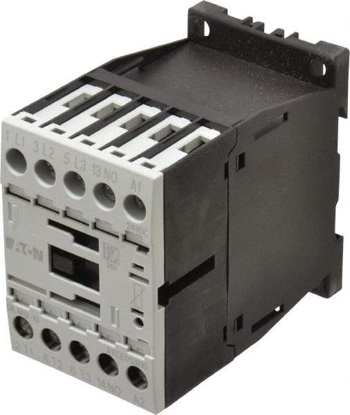 Eaton Cutler-Hammer - 3 Pole, 24 to 27 Coil VDC, 20 Amp, Nonreversible Open Enclosure IEC Contactor - 1 Phase hp: 1 at 115 V, 2 at 200 V, 2 at 230 V, 3 Phase hp: 10 at 460 V, 10 at 575 V, 3 at 200 V, 3 at 230 V, 12 Amp Inductive Load Rating Listed - Americas Industrial Supply