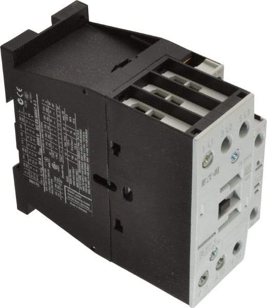 Eaton Cutler-Hammer - 3 Pole, 24 to 27 Coil VDC, 40 Amp, Nonreversible Open Enclosure IEC Contactor - 1 Phase hp: 2 at 115 V, 2 at 200 V, 3 at 230 V, 3 Phase hp: 10 at 460 V, 15 at 575 V, 5 at 200 V, 5 at 230 V, 18 Amp Inductive Load Rating Listed - Americas Industrial Supply