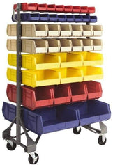 Quantum Storage - 102 Bin Rail Unit with Bins - 36 Inch Overall Width x 20 Inch Overall Depth x 53 Inch Overall Height, Assorted Color Polypropylene / Polyethylene Bins - Americas Industrial Supply