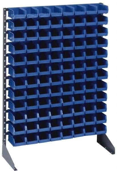 Quantum Storage - 192 Bin Rail Unit with Bins - 36 Inch Overall Width x 25 Inch Overall Depth x 53 Inch Overall Height, Blue Polypropylene / Polyethylene Bins - Americas Industrial Supply