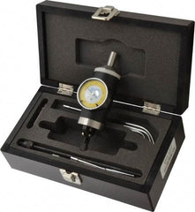 Fowler - 9 Piece, 0mm to 300mm Measuring Range, 42.5mm Dial Diam, 0-50 Dial Reading, White & Yellow Dial Test Indicator Kit - 0.01mm Dial Graduation - Americas Industrial Supply