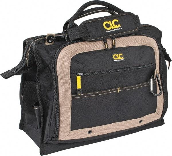 CLC - 58 Pocket Tan & Black Polyester Tool Bag - 18" Wide x 7" Deep x 14" High - Americas Industrial Supply