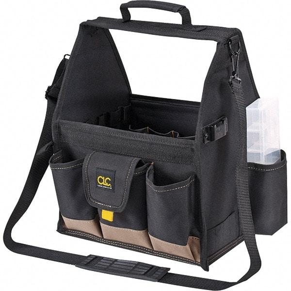 CLC - 20 Pocket Black Polyester Tool Tote - 12" Wide x 8-1/2" Deep x 14" High - Americas Industrial Supply