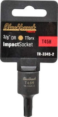 Blackhawk by Proto - 3/8" Drive, T45H Impact Torx Bit Socket - 3/4" Bit Length, 1-1/2" OAL - Americas Industrial Supply