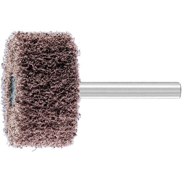 PFERD - 1-1/2" Diam x 3/4" Face Width, Aluminum Oxide Nonwoven Mounted Flap Wheel - 1/4" Shank Mount, 100 Grit, 15,000 Max RPM - Americas Industrial Supply