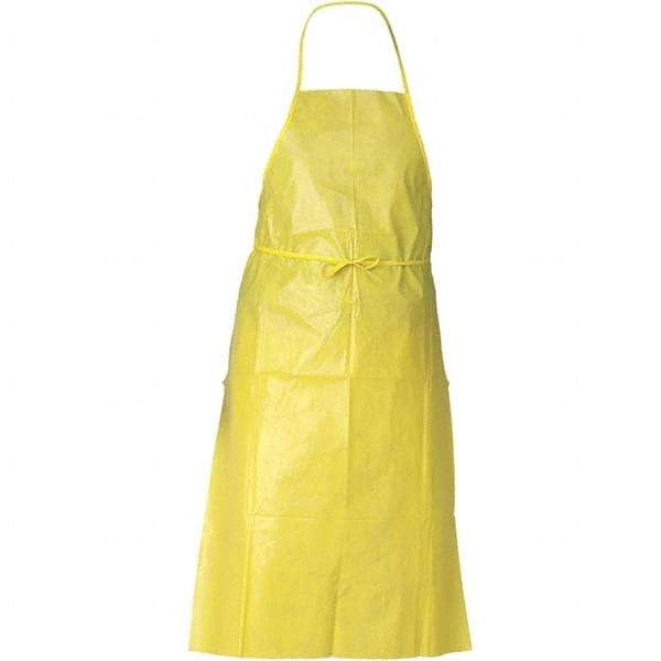 KleenGuard - 29" Wide x 44" Long x 1-1/2 mil Thick Chemical Resistant Bib Apron - Polyethylene & Spunbound, Yellow, Resists Chemical Sprays - Americas Industrial Supply
