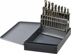 Cleveland - 1/16 to 3/8", 135° Point, Bright Finish, High Speed Steel Screw Machine Length Drill Bit Set - Americas Industrial Supply
