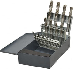 Cleveland - 1/16 to 1/2", 135° Point, Bright Finish, High Speed Steel Screw Machine Length Drill Bit Set - Americas Industrial Supply