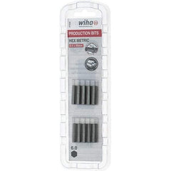 Wiha - 6mm Hex Screwdriver Bit - 1/4" Drive, 1" OAL - Americas Industrial Supply