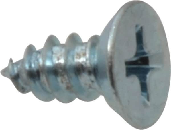 Value Collection - #8 Flat Head Phillips Sheet Metal Screw - Steel, 3/8" OAL, Grade 2 - Americas Industrial Supply