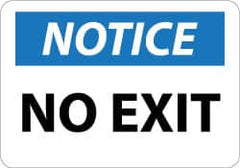 NMC - Notice - No Exit, Pressure Sensitive Vinyl Exit Sign - 14" Wide x 10" High - Americas Industrial Supply