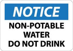 NMC - "Notice - Non-Potable Water - Do Not Drink", 10" Long x 14" Wide, Rigid Plastic Safety Sign - Rectangle, 0.05" Thick, Use for Hazardous Materials - Americas Industrial Supply