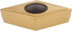 Kennametal - DCMT32.51 LF Grade KT315 Cermet Turning Insert - TiN/TiCN/TiN Finish, 55° Diamond, 3/8" Inscr Circle, 5/32" Thick, 1/64" Corner Radius - Americas Industrial Supply