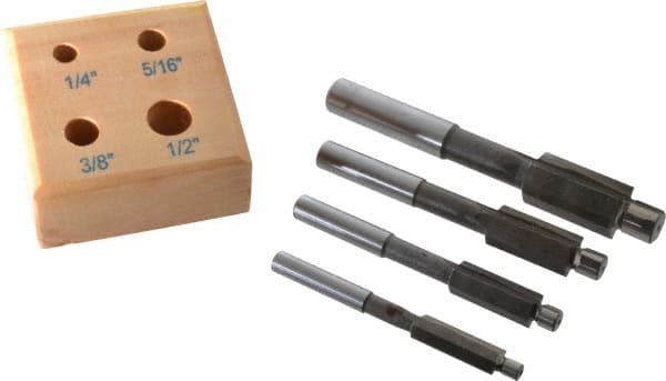 Value Collection - 1/4 to 1/2" Fillister Head Screw Compatible, High Speed Steel, Solid Pilot Counterbore Set - Americas Industrial Supply