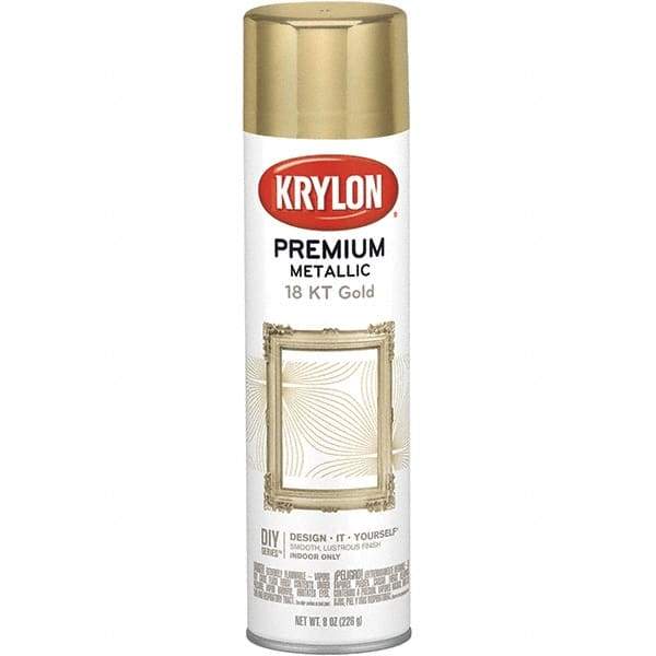 Krylon - Gold, Gloss, Metallic Spray Paint - 8 oz Container - Americas Industrial Supply